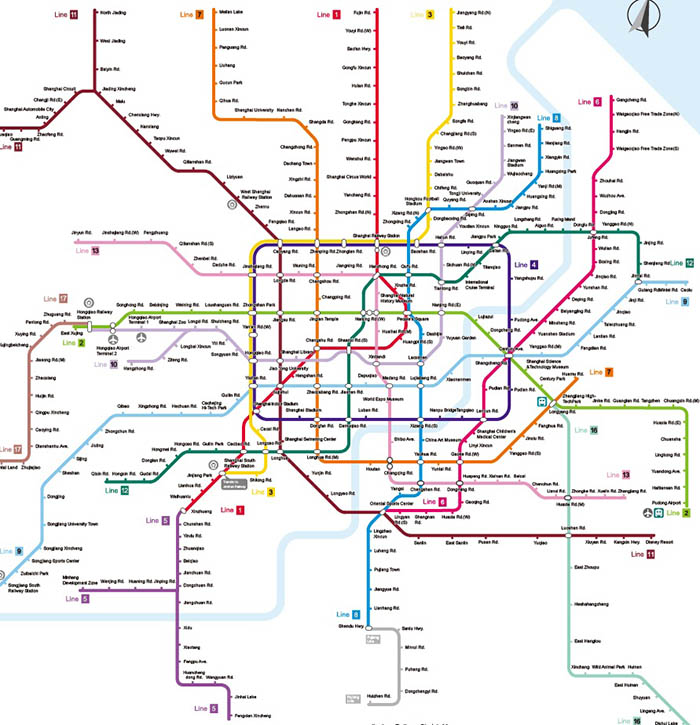 Mapa metro Shanghai