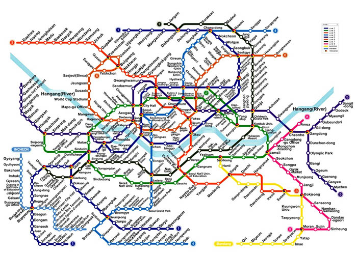 mapa metro Seul
