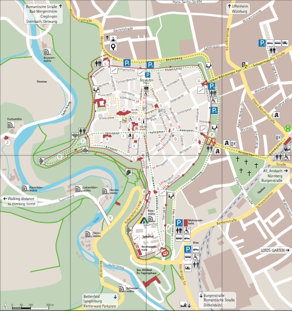 Mapa Rothenburg ob der Tauber